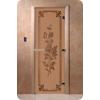 Дверь для сауны DoorWood (Дорвуд) 70x200 Основная серия Розы (бронза матовое) правая