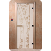 Дверь для сауны DoorWood (Дорвуд) 70x200 Основная серия Весна цветы (сатин) левая