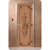 Дверь для сауны DoorWood (Дорвуд) 70x190 Основная серия Розы (графит матовое) левая