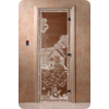 Дверь для сауны DoorWood (Дорвуд) 70x210 Основная серия Банька в лесу (бронза), правая