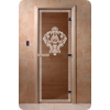 Дверь для сауны DoorWood (Дорвуд) 70x210 Основная серия Версаче (бронза), левая