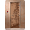 Дверь для сауны DoorWood (Дорвуд) 80x190 Основная серия Рассвет (бронза матовое), правая