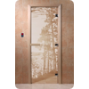 Дверь для сауны DoorWood (Дорвуд) 80x190 Основная серия Рассвет (сатин), левая
