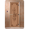 Дверь для сауны DoorWood (Дорвуд) 80x190 Основная серия Розы (бронза матовое), правая