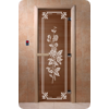 Дверь для сауны DoorWood (Дорвуд) 80x210 Основная серия Розы (бронза), правая