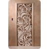 Дверь для сауны DoorWood (Дорвуд) 80x210 Основная серия Хохлома (бронза), левая