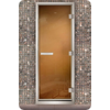 Дверь для турецкой бани Маэстро Woods 90x210 Arabica Прозрачная, правая
