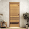Дверь для турецкой бани DoorWood (Дорвуд) 60x200 АРТ Wood 13 бронза, правая