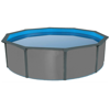 Морозоустойчивый бассейн PoolMagic Anthracite круглый 4.6x1.3 м (скиммер, шланги, подложка, тент)