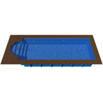  Композитный бассейн Ocean Premium Классик 1038 10x3.8x1.5 м цвет: серебро