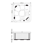    Kingston JCS - 85 230x230x93   9583 Sahara,  P - 05 Teak