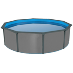 Морозоустойчивый бассейн PoolMagic Anthracite круглый 5.5x1.3 м (скиммер, шланги, подложка, тент)
