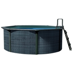 Морозоустойчивый бассейн PoolMagic Rattan круглый 5.5x1.3 м (скиммер, шланги, подложка, тент)