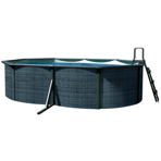 Морозоустойчивый бассейн PoolMagic Rattan овальный 7.3x3.6x1.3 м (скиммер, шланги, подложка, тент)